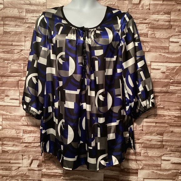 Sag Harbor Blue and White Blouse L - Picture 7 of 7